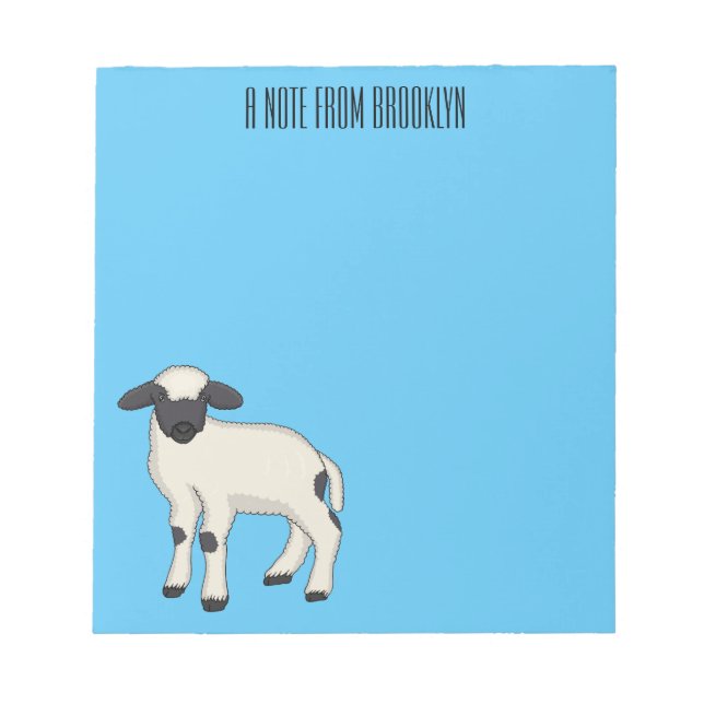 Valais Blacknose sheep cartoon illustration Notepad (Front)