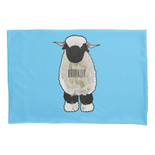 Valais Blacknose sheep cartoon illustration Pillowcase