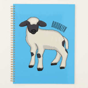Valais Blacknose sheep cartoon illustration Planner