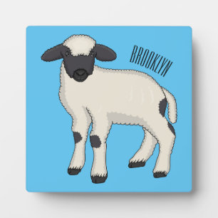 Valais Blacknose sheep cartoon illustration Plaque