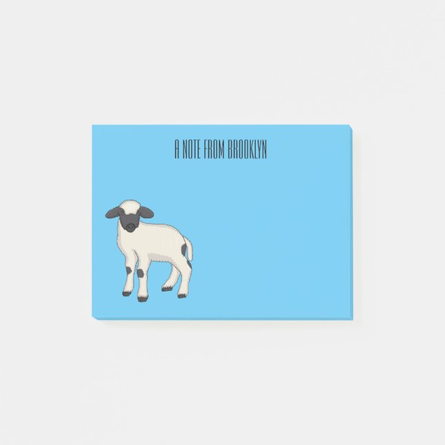 Valais Blacknose sheep cartoon illustration Post-it Notes (Front)