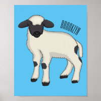 Valais Blacknose sheep cartoon illustration