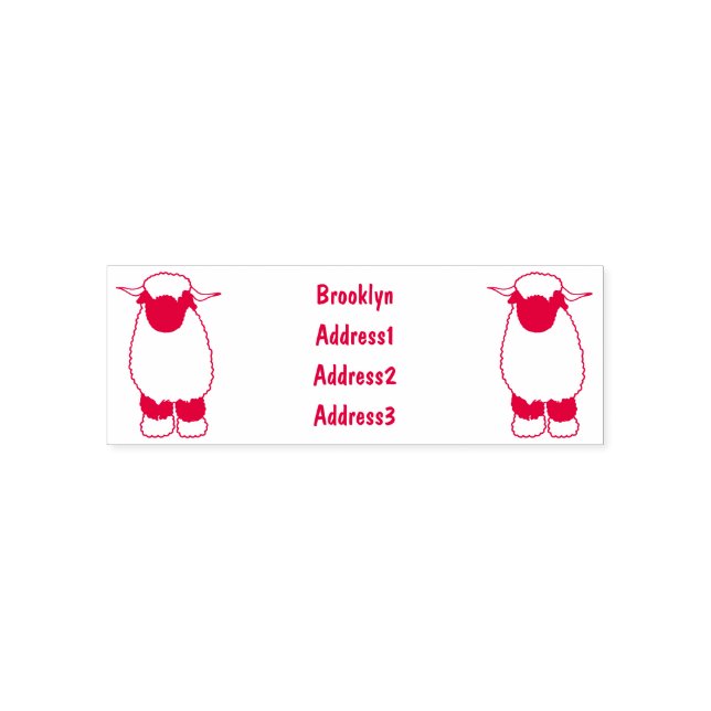 Valais Blacknose sheep cartoon illustration Self-inking Stamp (Design)