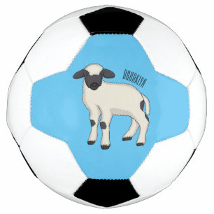 Valais Blacknose sheep cartoon illustration Soccer Ball