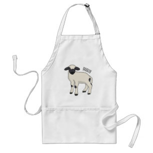 Valais Blacknose sheep cartoon illustration Standard Apron