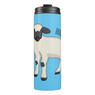 Valais Blacknose sheep cartoon illustration Thermal Tumbler