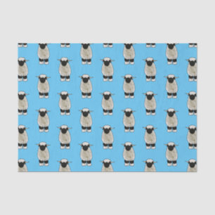 Valais Blacknose sheep cartoon illustration Tissue Paper
