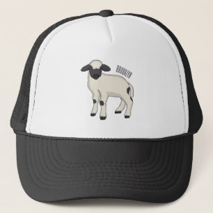 Valais Blacknose sheep cartoon illustration Trucker Hat