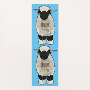Valais Blacknose sheep cartoon illustration Yoga Mat