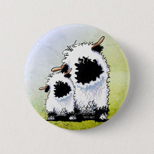 Valais Blacknose Sheep Face Mask 6 Cm Round Badge