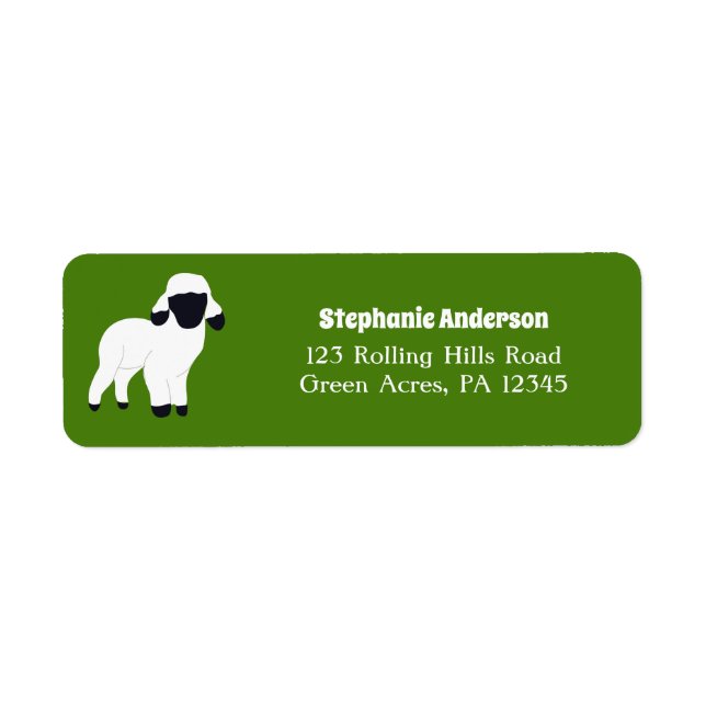 Valais Blacknose Sheep Lamp Return Address Label (Front)