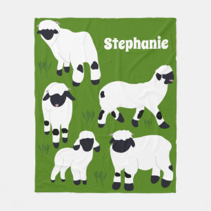 Valais Blacknose Sheep Personalised Farmers Fleece Blanket