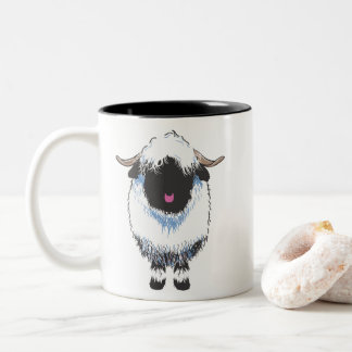 VALAIS BLACKNOSE SHEEP Two-Tone COFFEE MUG