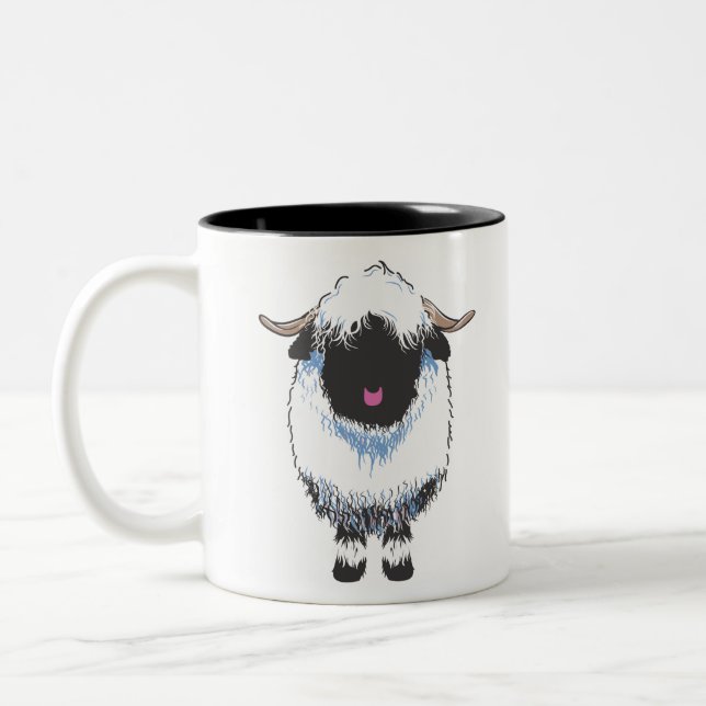 VALAIS BLACKNOSE SHEEP Two-Tone COFFEE MUG (Left)