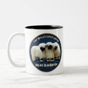 Valais Blacknose - The World's Cutest Sheep! Two-Tone Coffee Mug