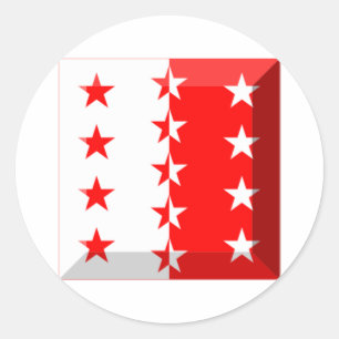 Valais Flag Gem Classic Round Sticker