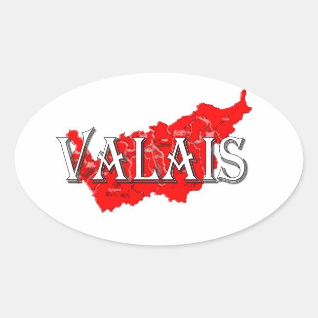 Valais - Wallis Oval Sticker (Front)