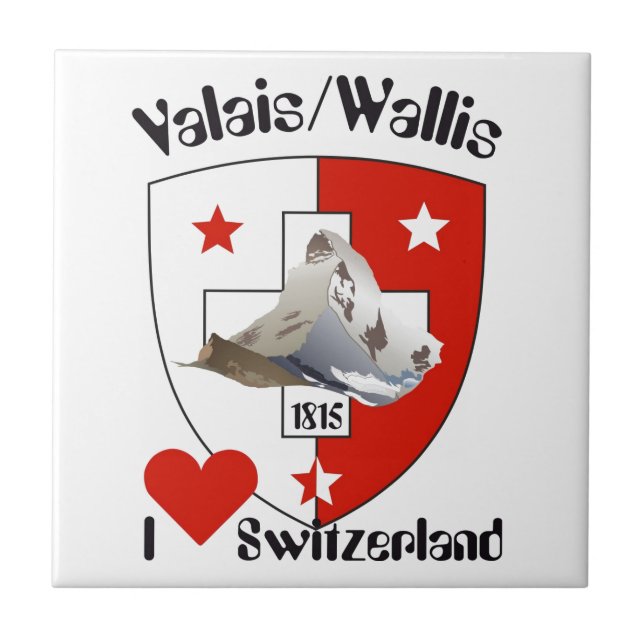 Valais / Wallis Schweiz Fliese Ceramic Tile (Front)