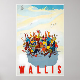Valais Wallis Zermatt Ski Switzerland Swiss Alps Poster