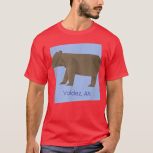 Valdez AK Brown Origami Bear Abstract Geometrical T-Shirt