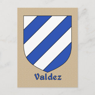 Valdez Family Heraldic Shield Postcard