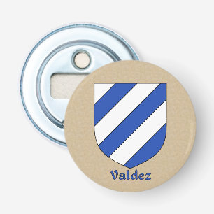 Valdez Heraldic Arms on Parchment Style Back Bottle Opener