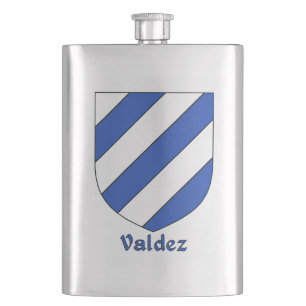 Valdez Heraldic Shield Hip Flask