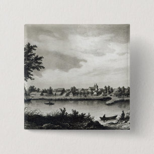 Valdivia, from 'The History of Chile'engraved 15 Cm Square Badge