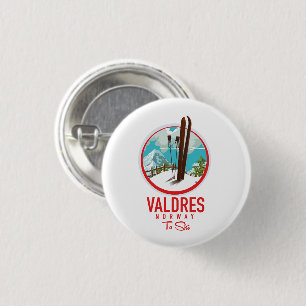 Valdres Norway Ski logo 3 Cm Round Badge