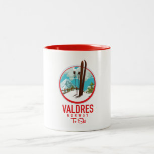 Valdres Norway Ski logo Two-Tone Coffee Mug