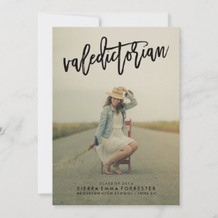 Valedictorian 1 Photo Graduation Announcement