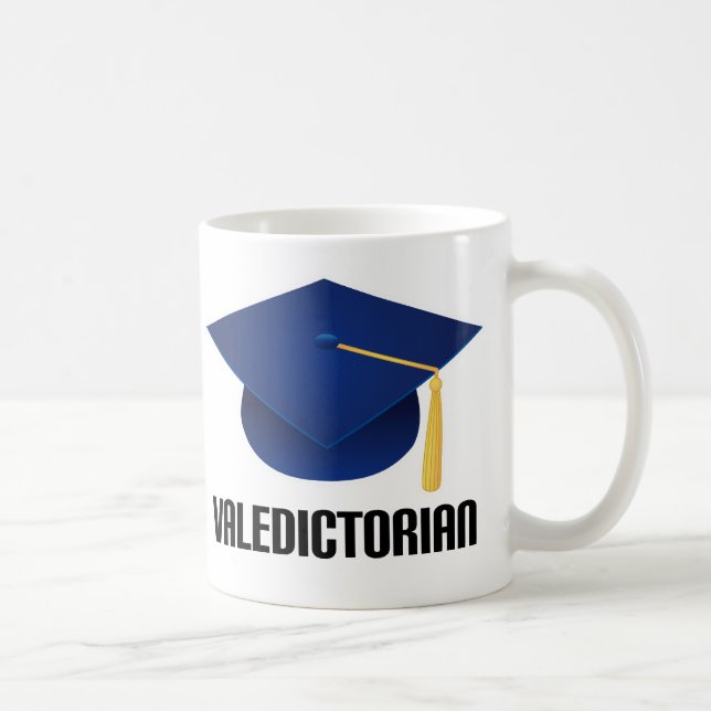 Valedictorian Blue Grad Hat Coffee Mug (Right)