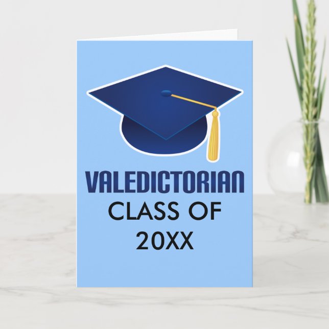 Valedictorian Graduation Congratulations Card (Front)
