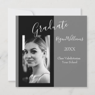 Valedictorian Photo Custom Modern Graduation Invitation