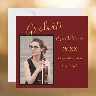 Valedictorian Photo Custom School Colours Graduate Invitation