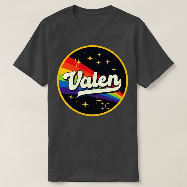 Valen Rainbow In Space Vintage Style T-Shirt (Design Front)