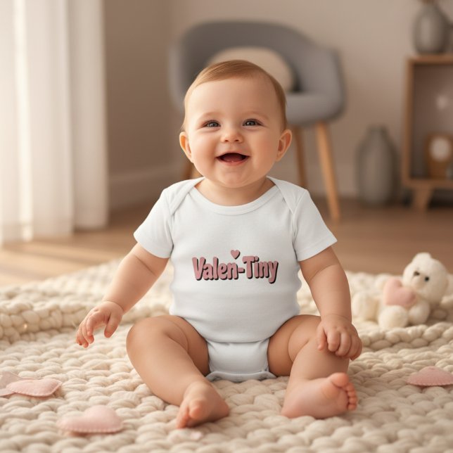 Valen-Tiny Cute & Funny Valentine Outfit for  Baby Bodysuit (Creator Uploaded)