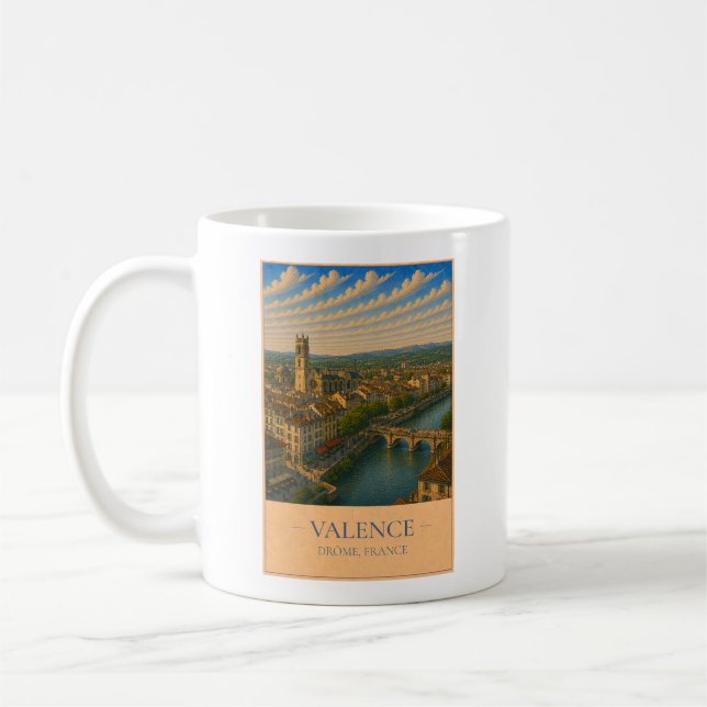 Valence, France – Vintage Travel Mug (Left)