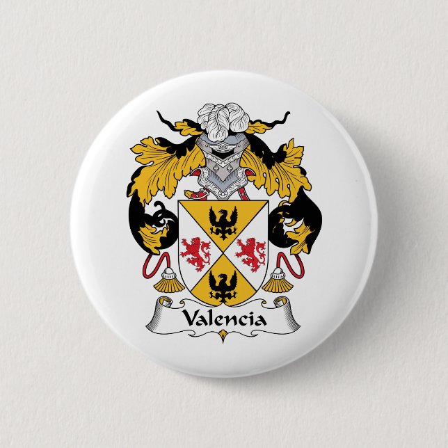 Valencia Family Crest 6 Cm Round Badge (Front)