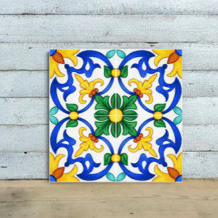 Valencia Garden Spanish Blue Green Mediterranean Ceramic Tile