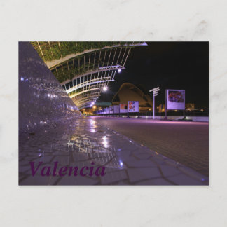 Valencia night view postcard