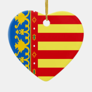 Valencia (Spain) Flag Ceramic Tree Decoration