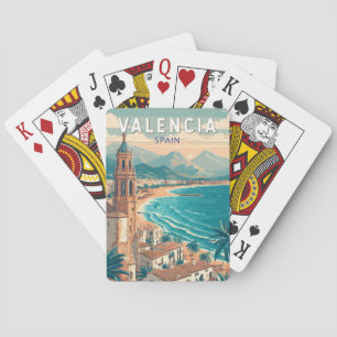 Valencia Spain Illustration Travel Art Vintage Playing Cards