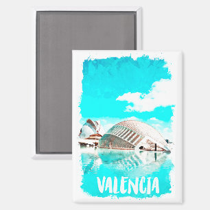 Valencia Spain L’Hemisfèric Watercolor  Magnet