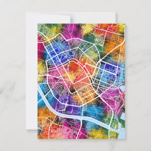 Valencia Spain Map Postcard