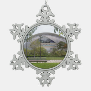 Valencia, Spain Snowflake Pewter Christmas Ornament