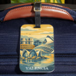 Valencia Spain Vintage - Minimalist Colorful Luggage Tag<br><div class="desc">Whether you’re a world traveler, an expat missing the Turia Gardens, or a lover of mid-century modern decor, this colorful Valencia luggage tag is the perfect statement piece. Featuring a clean, flat-design aesthetic and a sun-drenched palette, it evokes the warmth of the Costa Blanca. Ideal for a gallery wall, a...</div>
