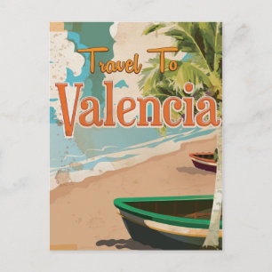 Valencia,Spain Vintage vacation Poster Postcard