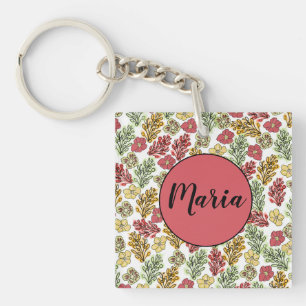 Valencia Spanish Floral and Vines Personalized  Key Ring
