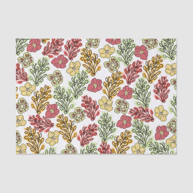 Valencia Spanish Floral and Vines Tissue Paper (Front)